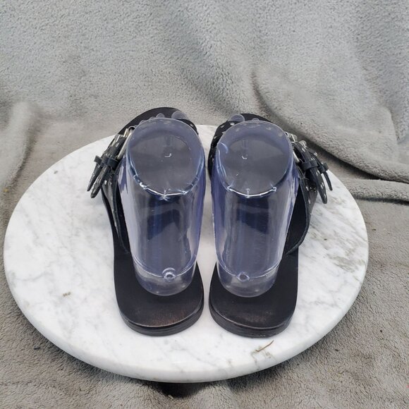 Sol Sana Shoes Womens Size EU 39 US 8.5 Black Leather Slip On Studded Sandals - Picture 5 of 11